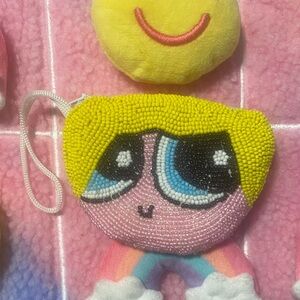 Powerpuff Girls Bubbles beaded wristlet coin Pouch